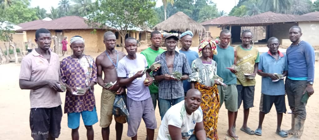 Building Sustainable Livelihoods — SAFCAM Team with VSLA Members After Successful Loan Disbursement in Bonthe District's Rural Community